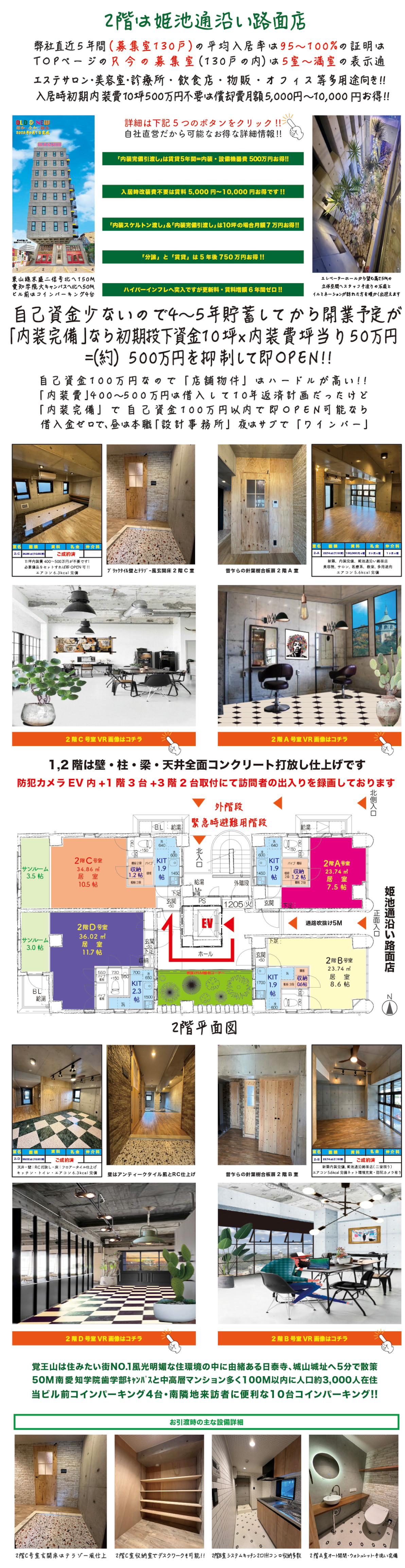 2階は姫池通沿い路面店（全室予約済！！）